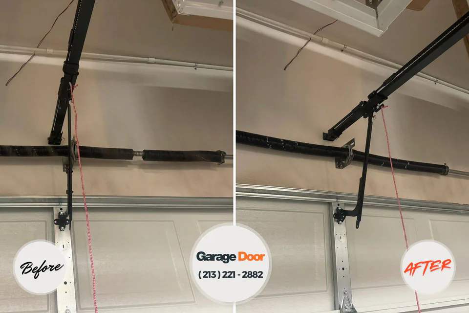 Before and after: garage door repair Fishers, IN